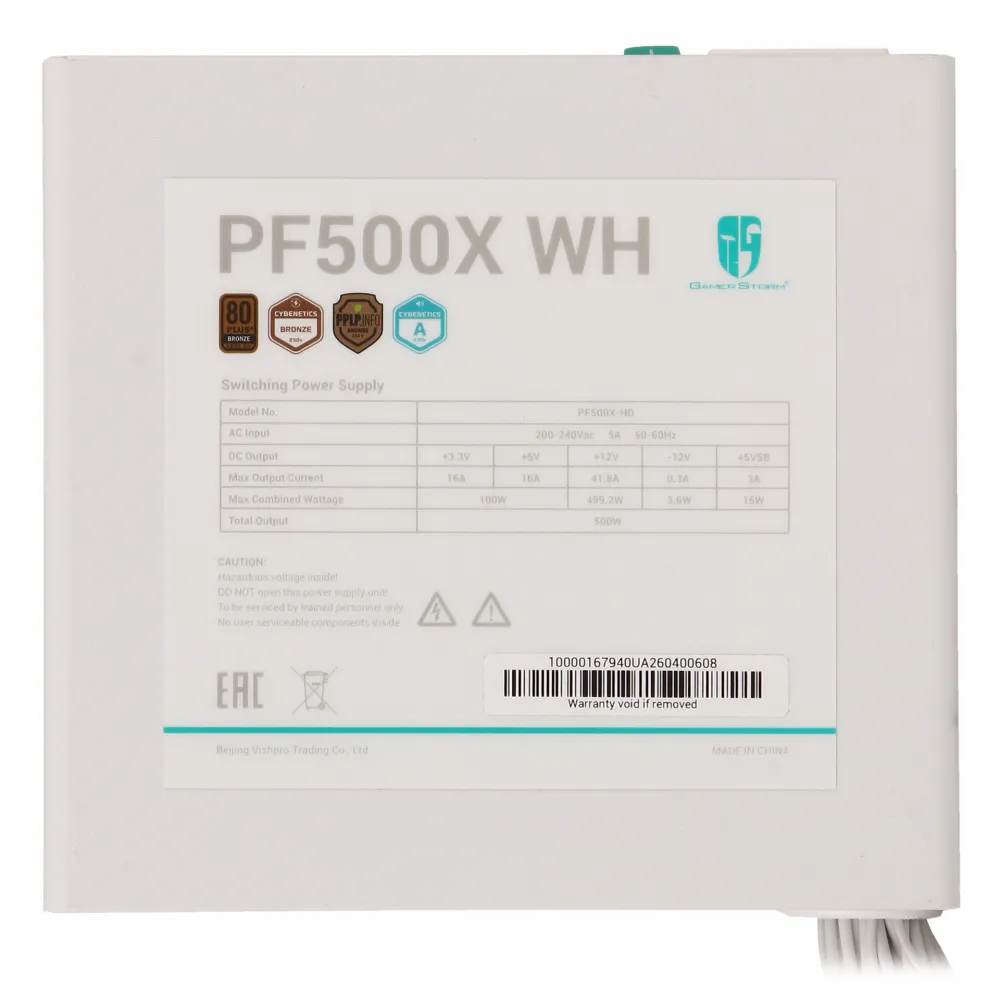 Блок питания ATX 500 W DeepCool GamerStorm PF500X-HD, White — фото 4