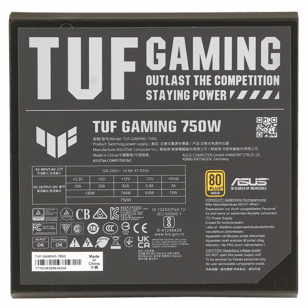 Блок питания ATX 750 W ASUS TUF Gaming 750G — фото 5