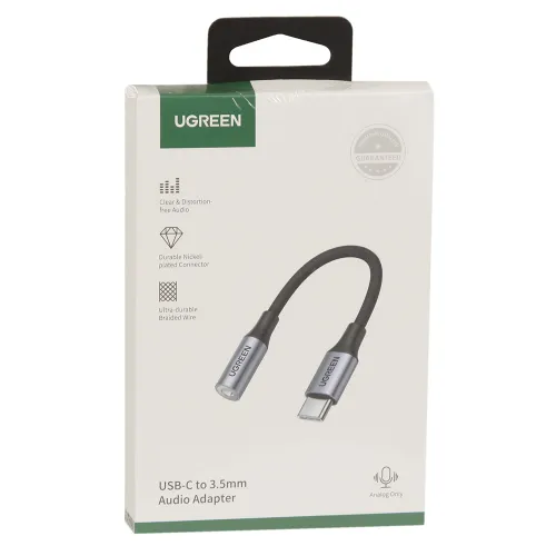 Кабель аудио сигнала Ugreen AV142, 10 sm, Grey, BOX