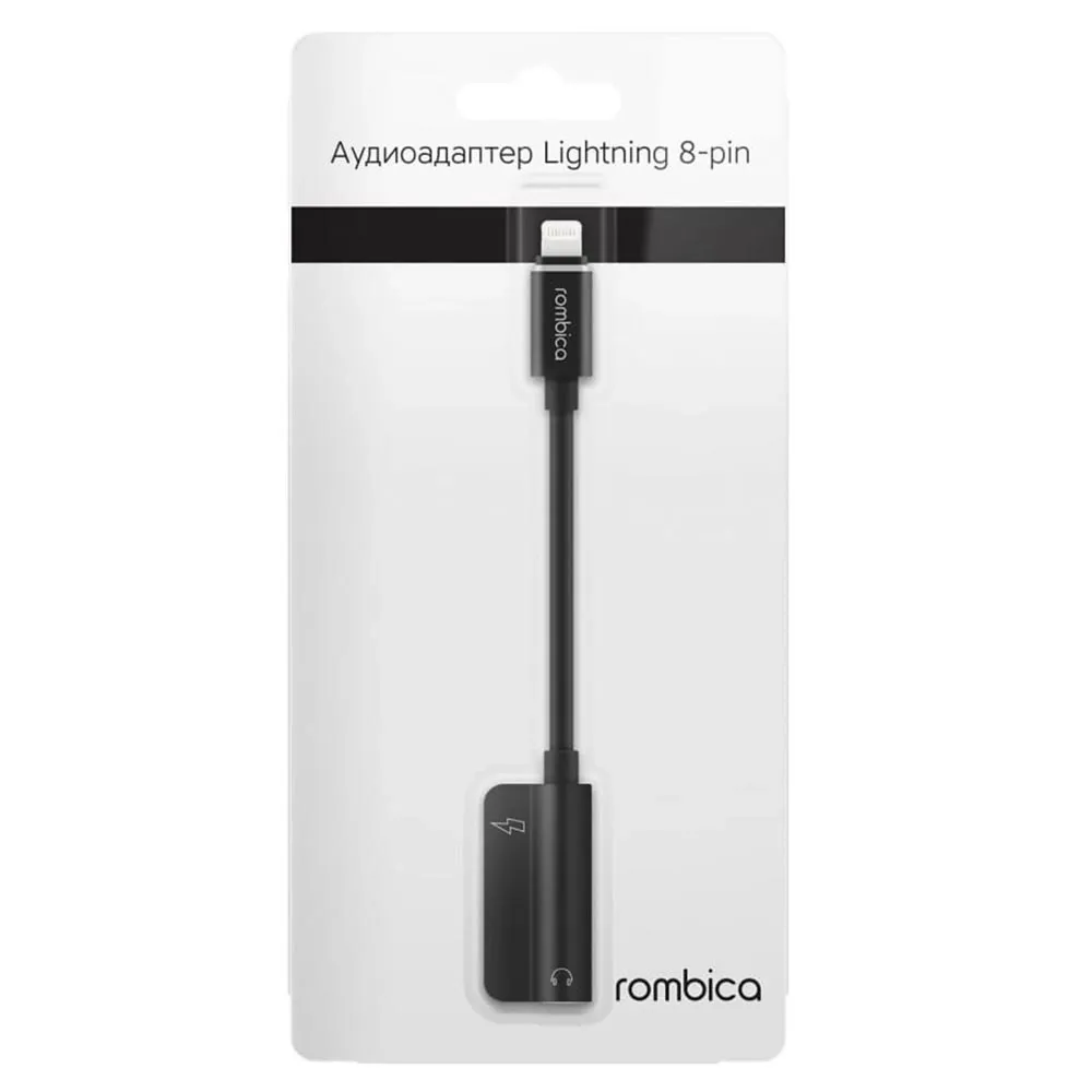 Переходник MiniJack 3.5 mm-Lightning Rombica TC-00092, BOX — фото 3