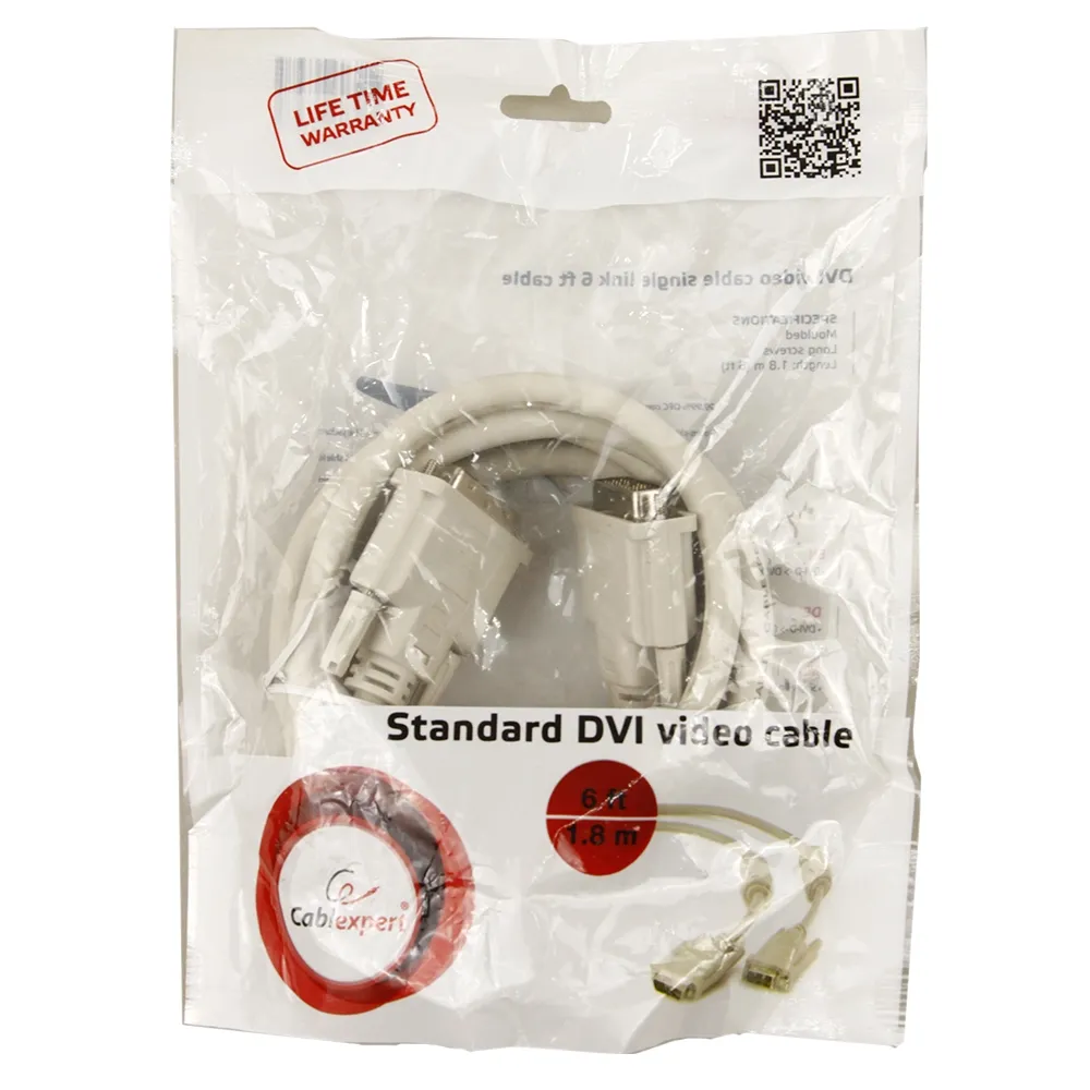 Кабель DVI-D - DVI-D Cablexpert CC-DVI-6C, 1.8m, OEM — фото 2