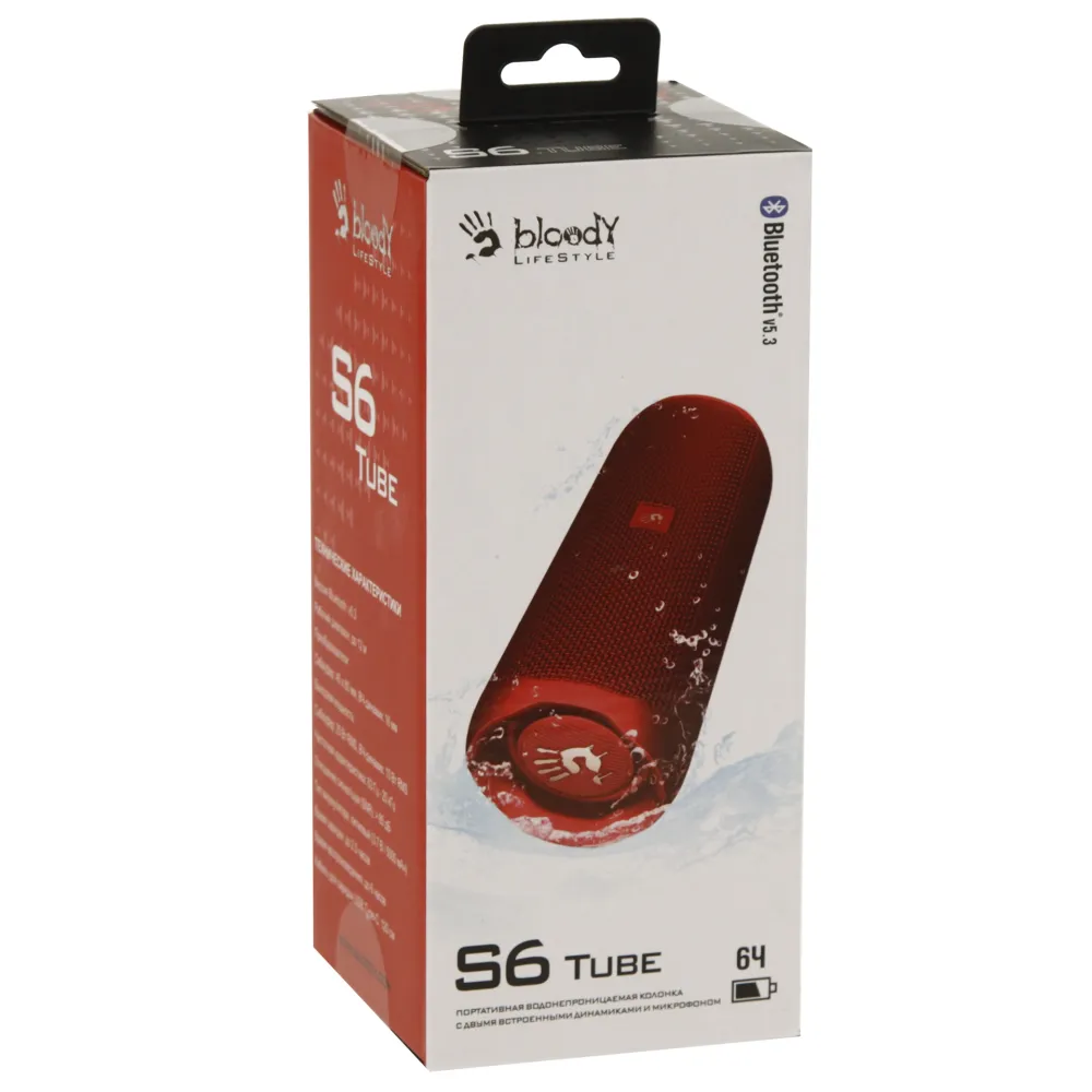 Колонка портативная A4Tech Bloody S6 Tube (2.0), Red — фото 5