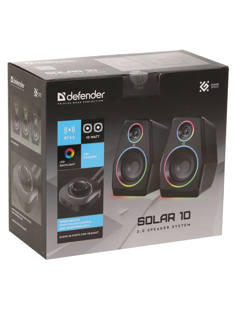 Колонки Defender Solar 10 (2.0), Black — фото 5