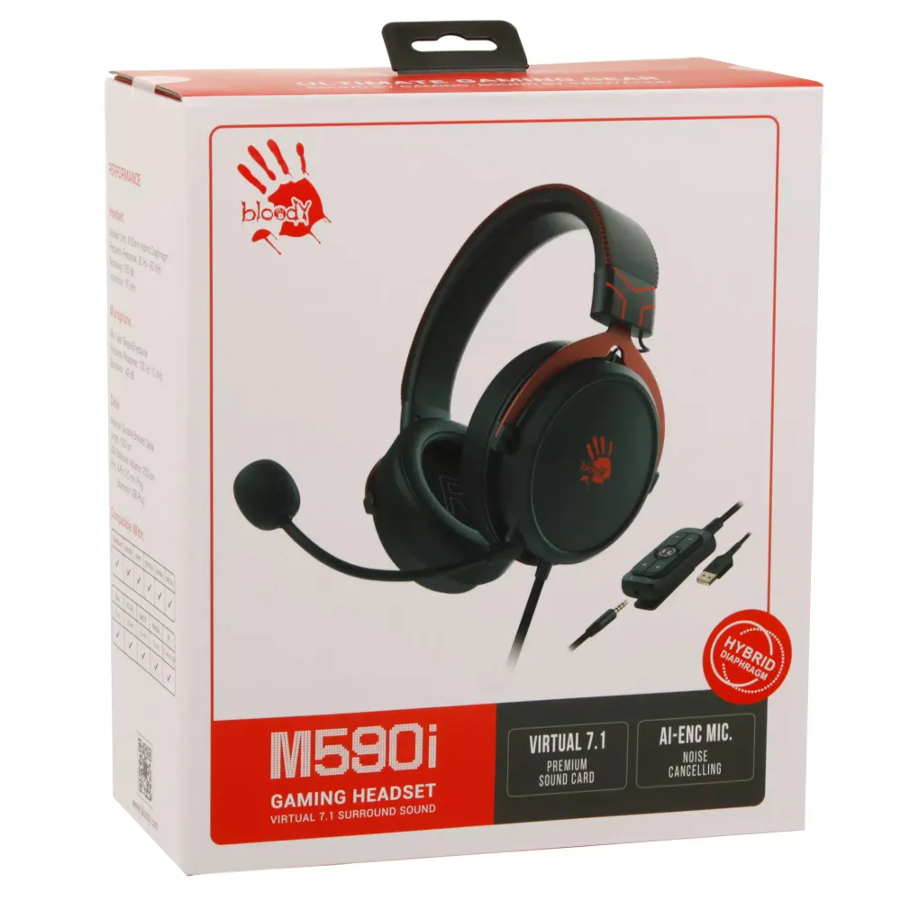 Гарнитура A4Tech Bloody M590i, Sports Red — фото 3