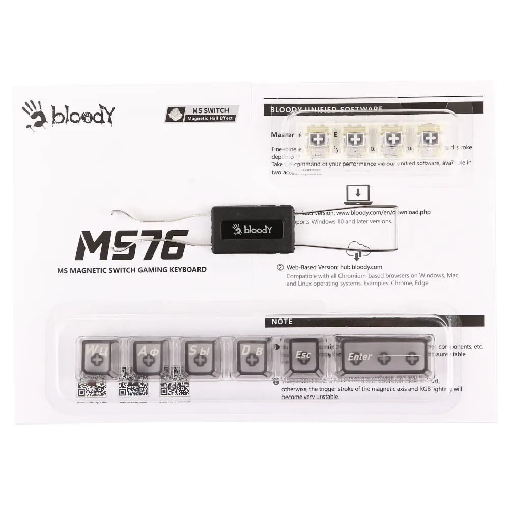 Клавиатура A4Tech Bloody MS76, MS Magnetic Switch, Stellar Black, USB — фото 5