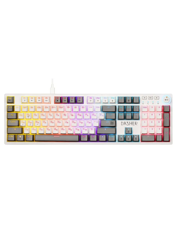 Клавиатура Defender Dasher GK-472, YH red, White-Grey, USB — фото 2