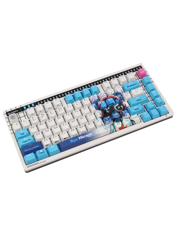 Клавиатура A4Tech AT75 Nyx Mirage SAVAGE, Alpha Optical Switch, White Gray, USB