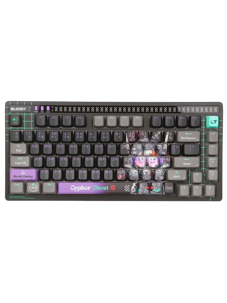 Клавиатура A4Tech AT75 Cypher Ghost SAVAGE, Alpha Optical Switch, Purple Gray, USB — фото 2