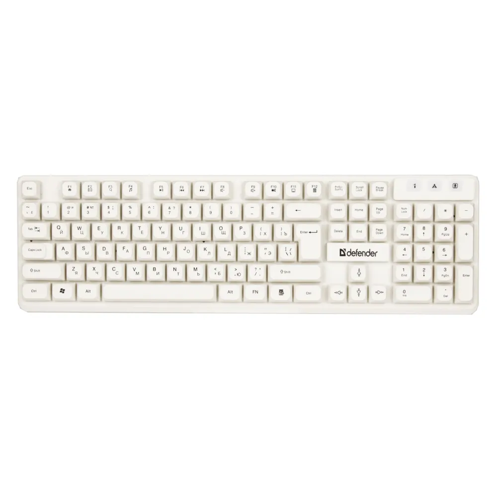 Клавиатура Defender Milan C-992, White, USB + мышь — фото 2
