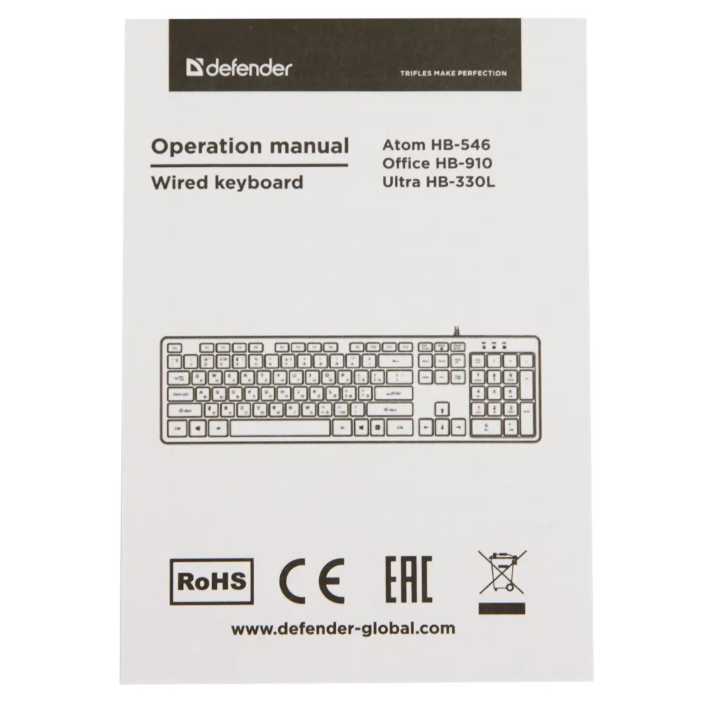 Клавиатура Defender Atom HB-546, Black, USB — фото 5