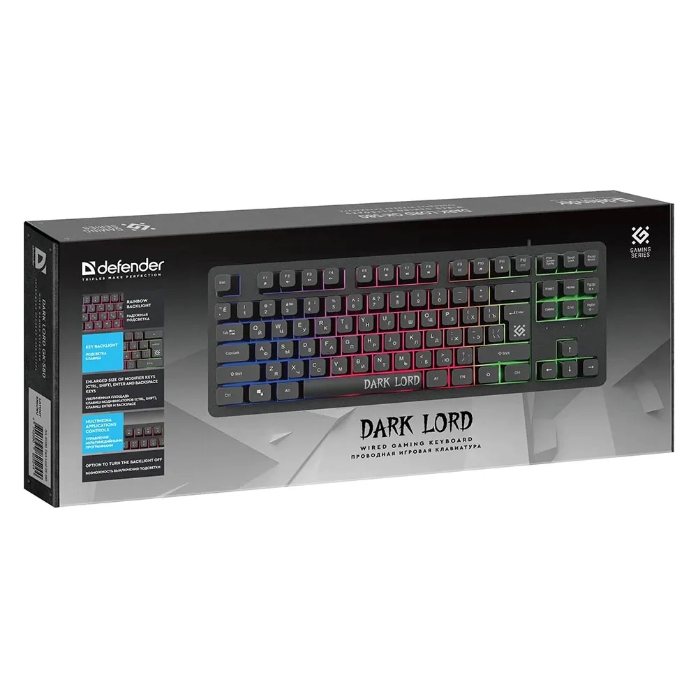 Клавиатура Defender Dark Lord GK-580, Black, USB — фото 5