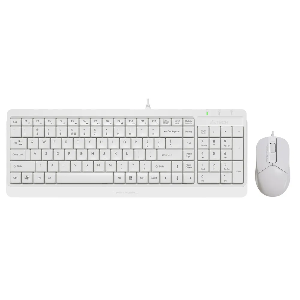 Клавиатура A4Tech Fstyler F1512S, White, USB + мышь
