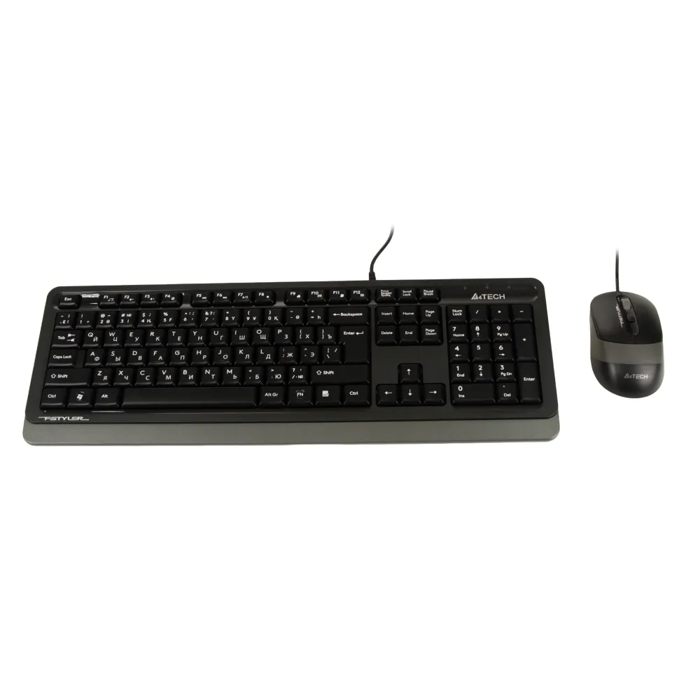 Клавиатура A4Tech Fstyler F1010, Grey, USB + мышь — фото 2