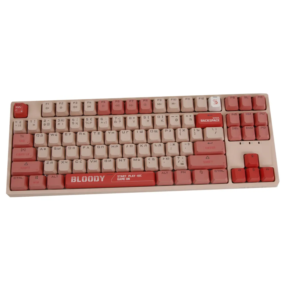 Клавиатура A4Tech Bloody S87, BLMS Red Plus Switch, Pink, USB — фото 2
