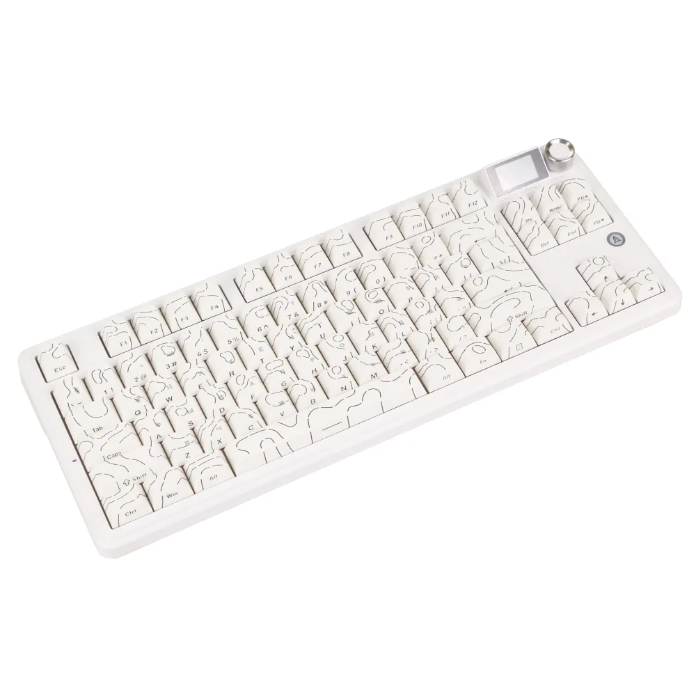 Клавиатура Ajazz MK87 Pro, Peach Switch, White, USB