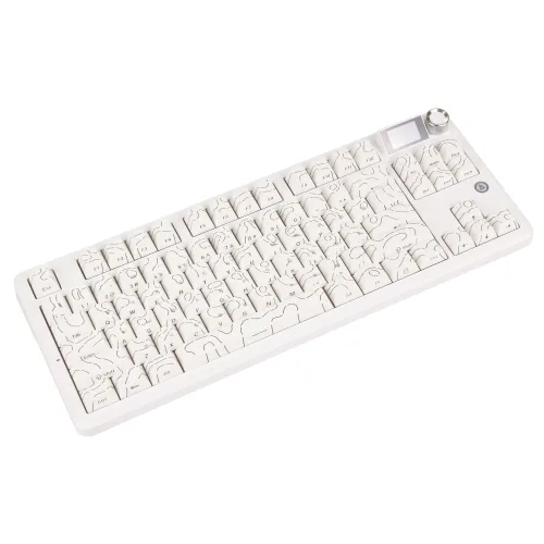 Клавиатура Ajazz MK87 Pro, Peach Switch, White, USB