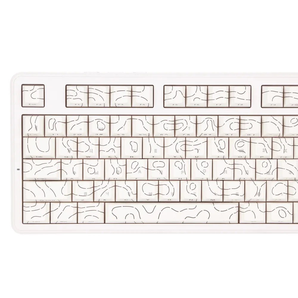 Клавиатура Ajazz MK87 Pro, Peach Switch, White, USB — фото 3
