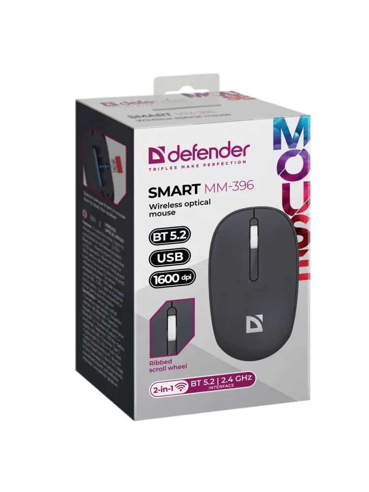 Мышь Defender Smart MM-396, Black, USB — фото 4