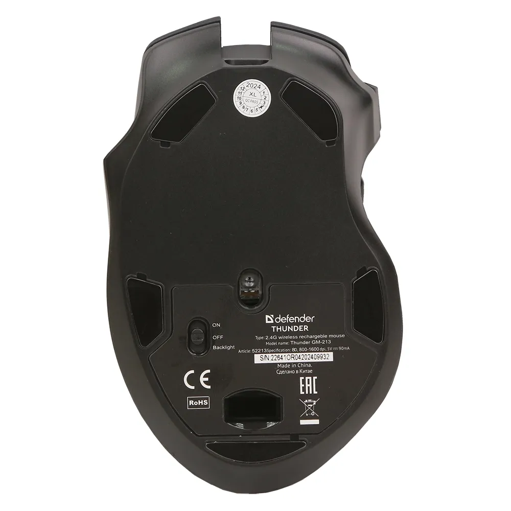 Мышь Defender Thunder GM-213, Black, USB — фото 4