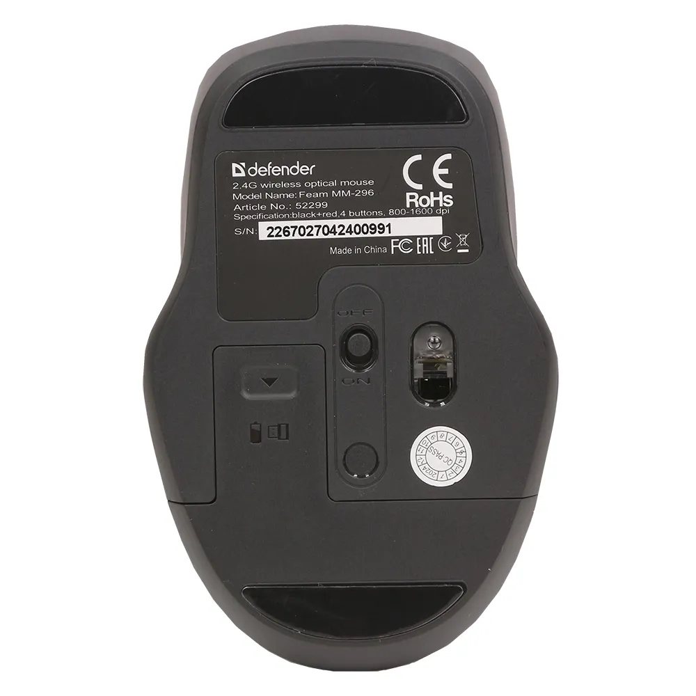 Мышь Defender Feam MM-296, Red, USB — фото 4