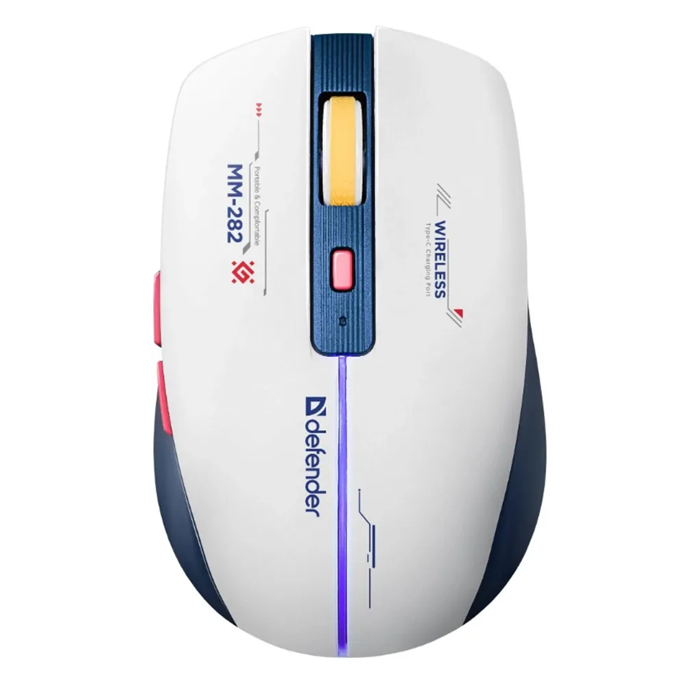 Мышь Defender Dila MM-282, White-Blue, USB — фото 4