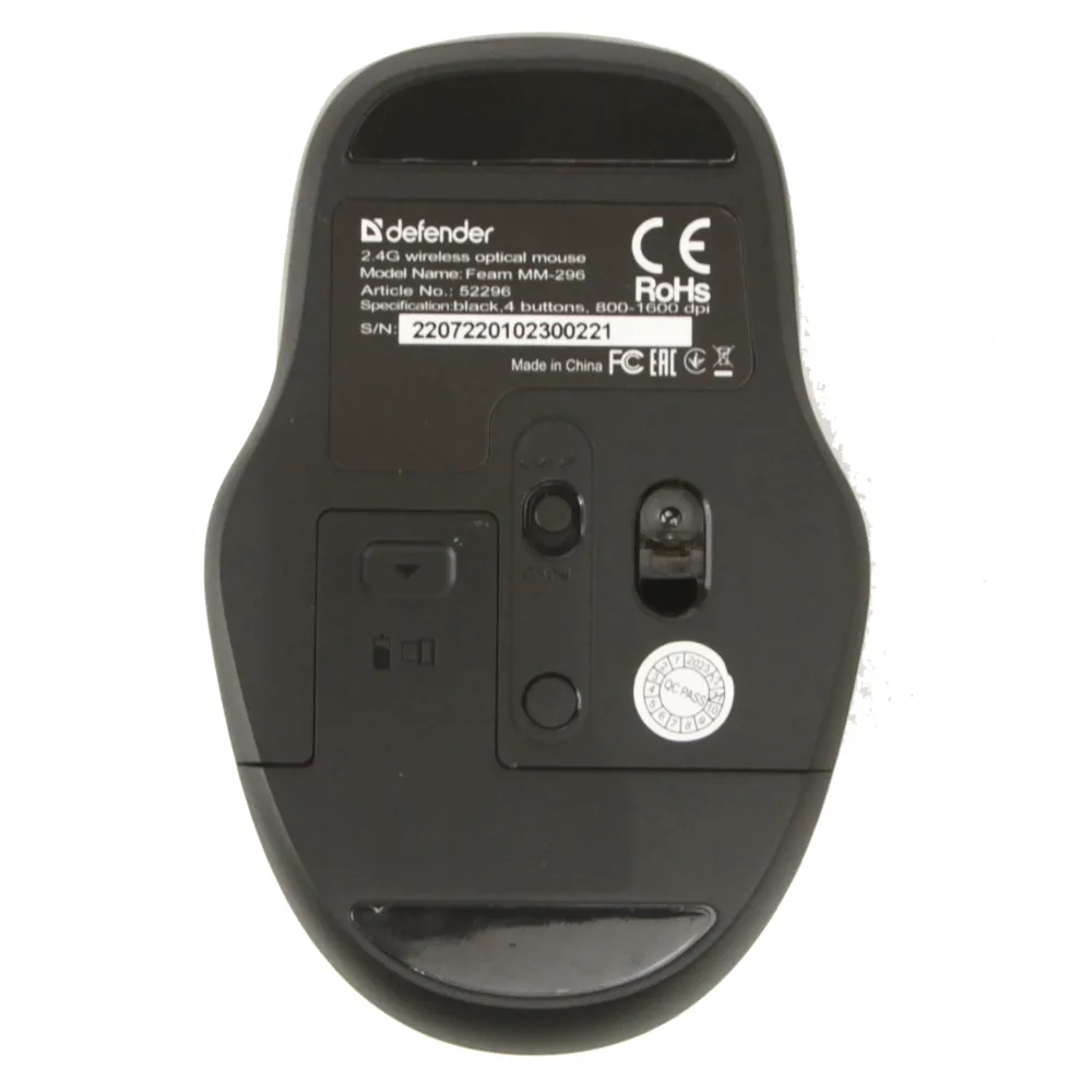 Мышь Defender Feam MM-296, Black, USB — фото 4
