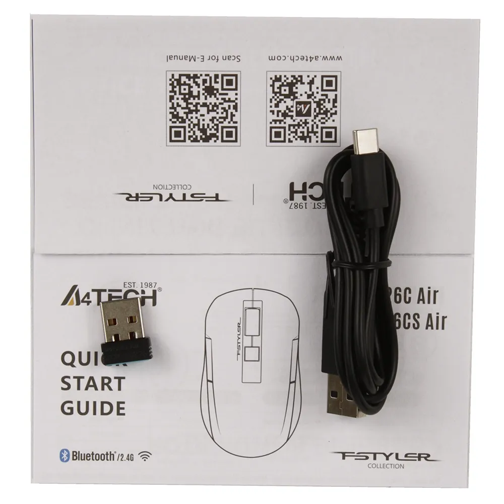 Мышь A4Tech Fstyler FB26CS AIR, Smoky Grey, USB — фото 5