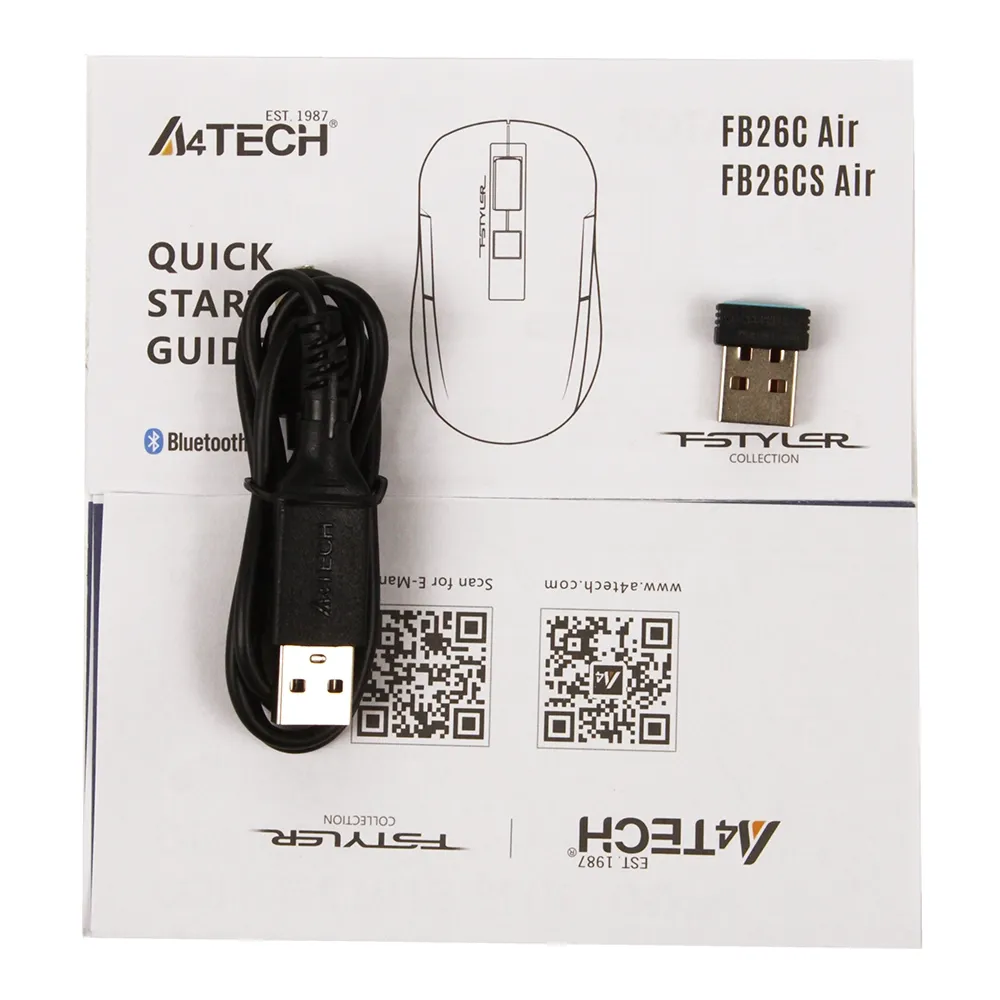 Мышь A4Tech Fstyler FB26CS AIR, Icy White, USB — фото 5