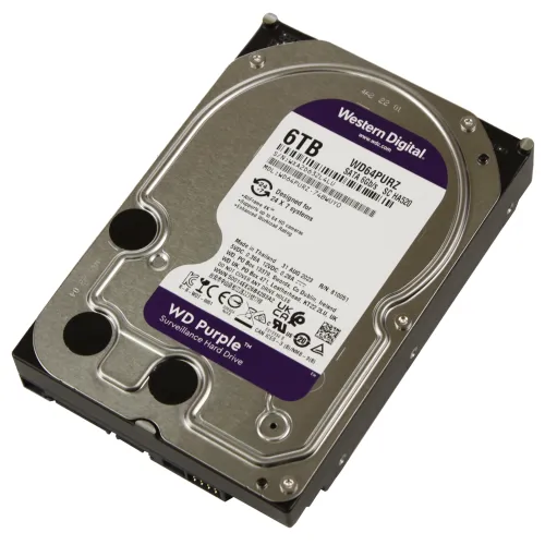 Жесткий диск HDD 6 TB Western Digital Surveillance (WD64PURZ), 3.5", 256 MB, SATA III, Purple
