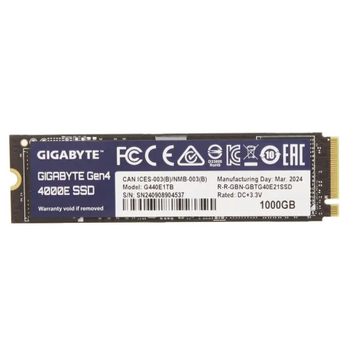SSD накопитель 1 TB Gigabyte Gen4 4000E, M.2, PCIe 4.0