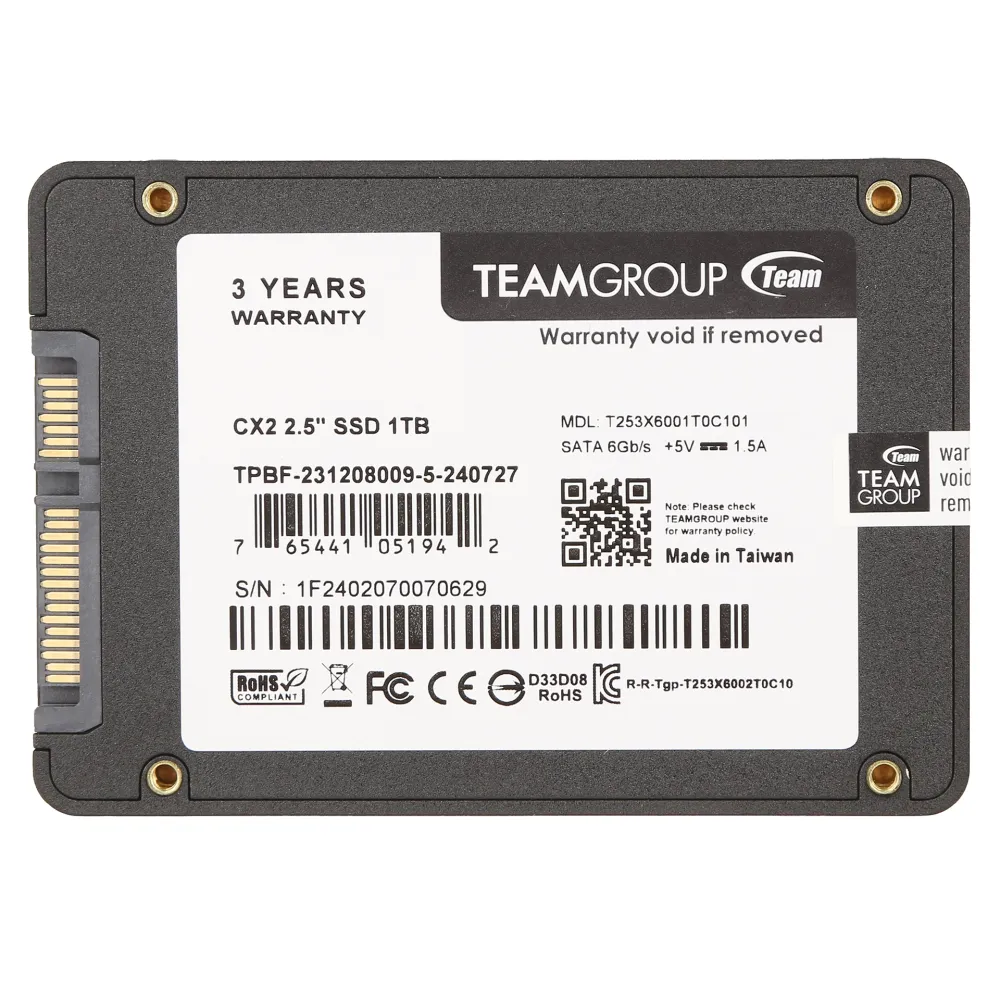 SSD накопитель 1 TB Team Group CX2, 2.5", SATA III — фото 2
