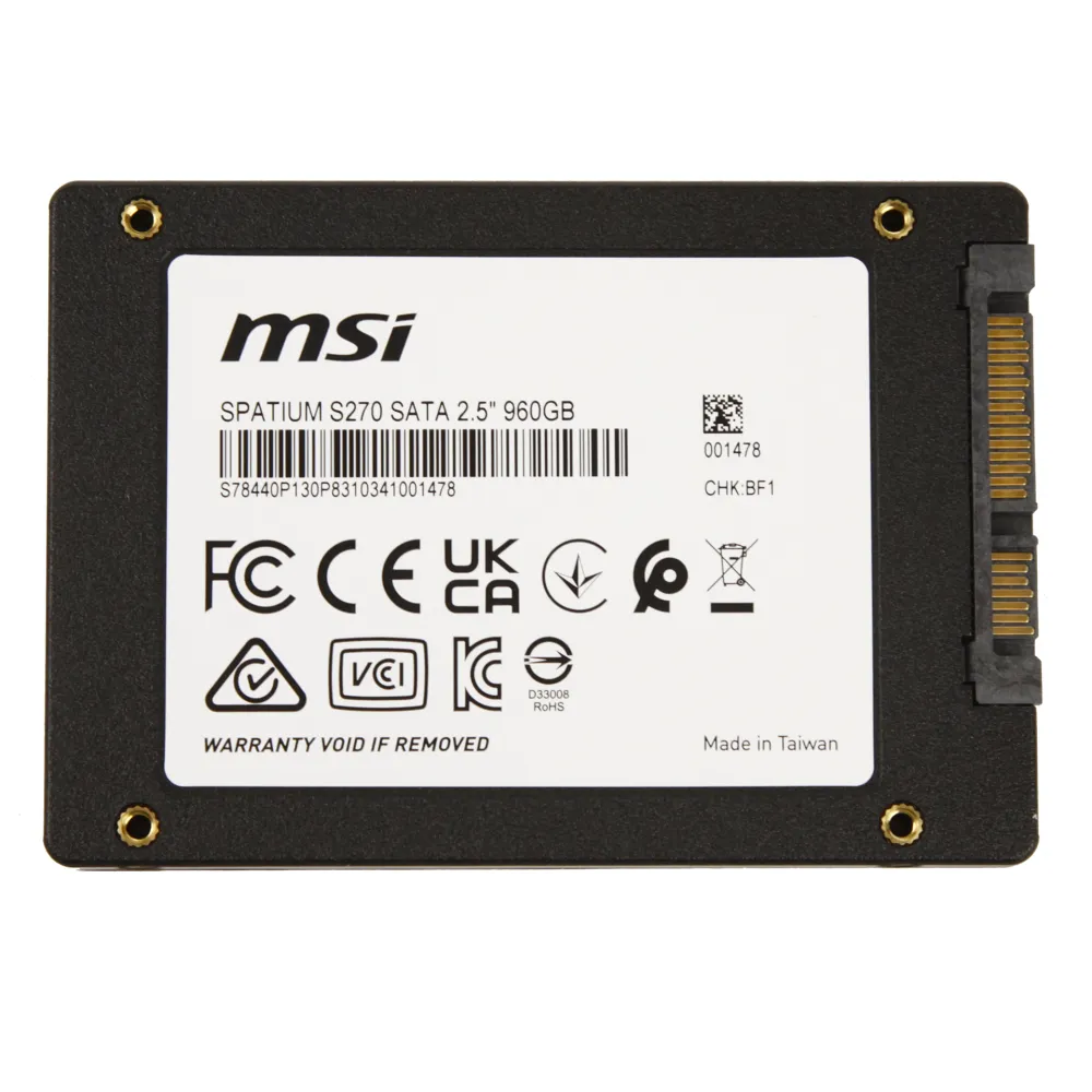 SSD накопитель 960 GB MSI Spatium S270, 2.5", SATA III — фото 2