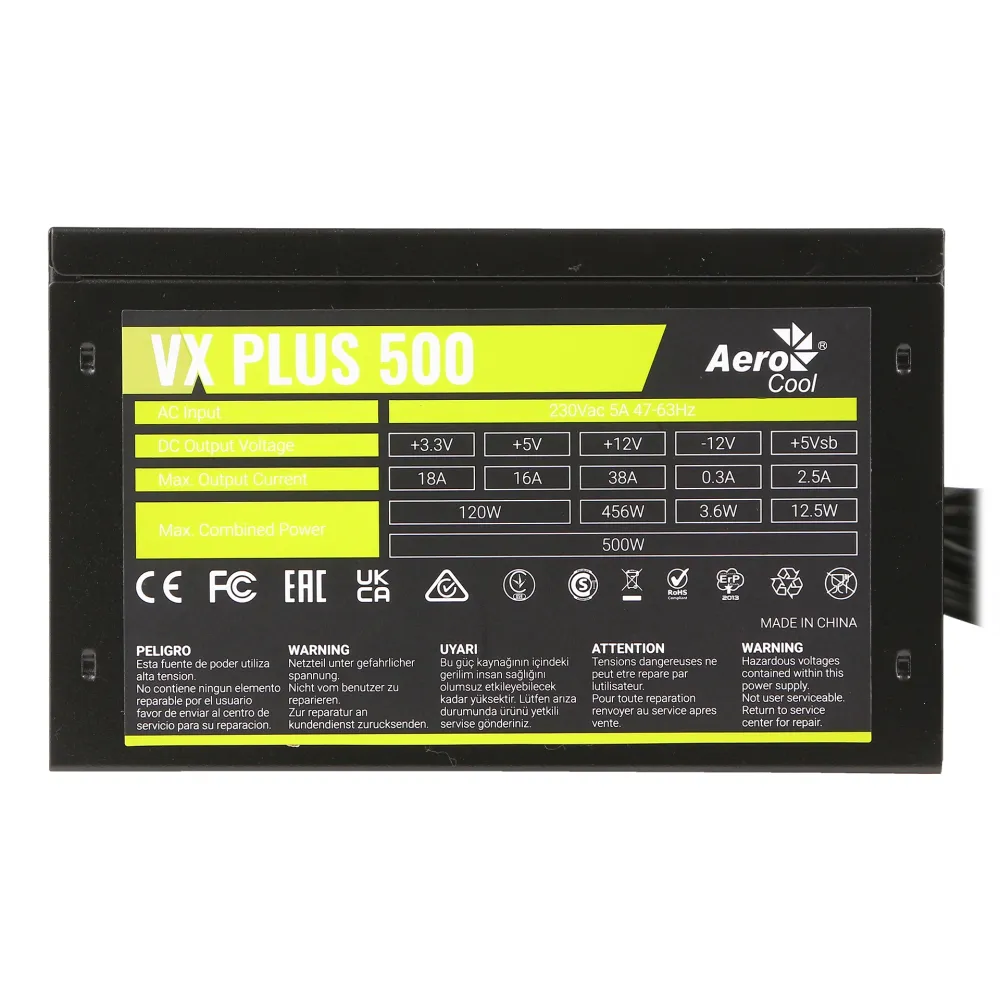 Блок питания ATX 500 W AeroCool VX PLUS Stealth 500 — фото 4