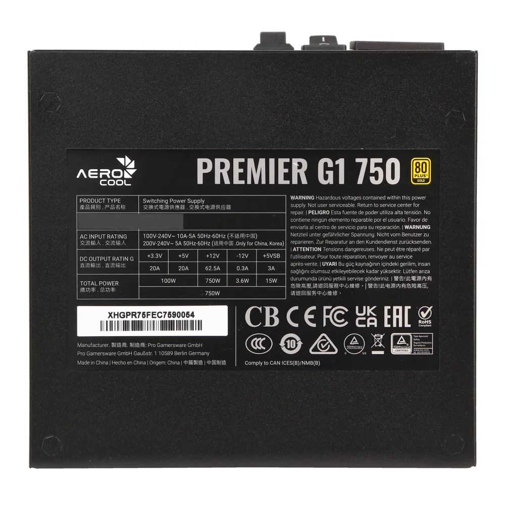 Блок питания ATX 750 W AeroCool Premier G1 750 — фото 5