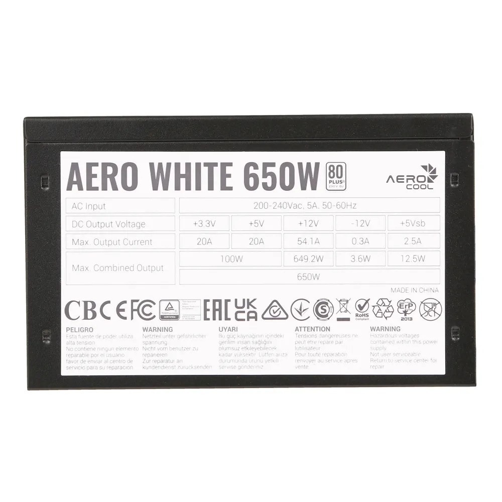 Блок питания ATX 650 W AeroCool Aero White 650 — фото 4