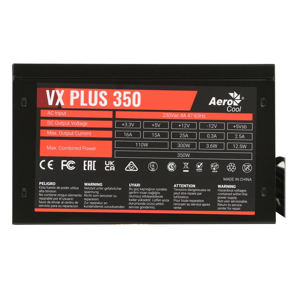 Блок питания ATX 350 W AeroCool VX PLUS Stealth 350 — фото 3