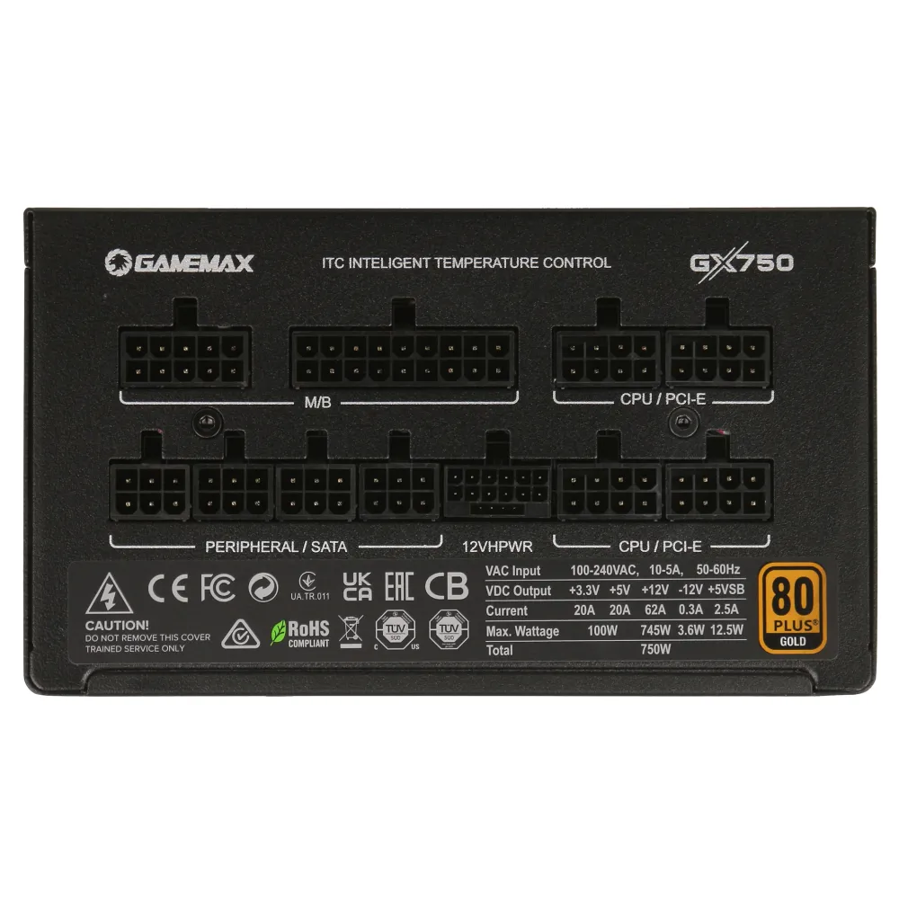 Блок питания ATX 750 W GameMax GX-750 PRO BK — фото 3